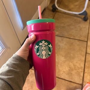 Starbucks Fuchsia Tumbler with Mint Lid